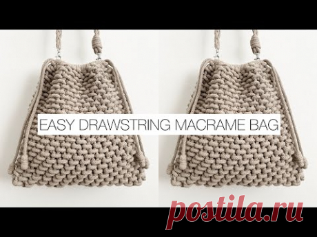 DIY: DRAWSTRING MACRAME BAG | MACRAME PURSE | MACRAME CROSS BODY BAG - YouTube