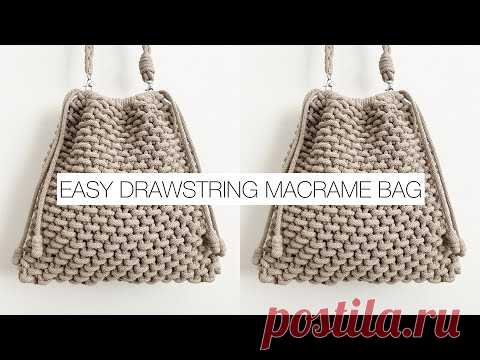 DIY: DRAWSTRING MACRAME BAG | MACRAME PURSE | MACRAME CROSS BODY BAG
