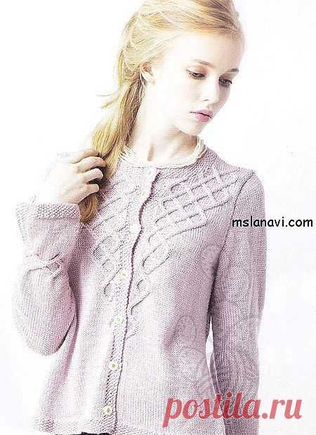Вязаный жакет с аранами | Вяжем с Ланой