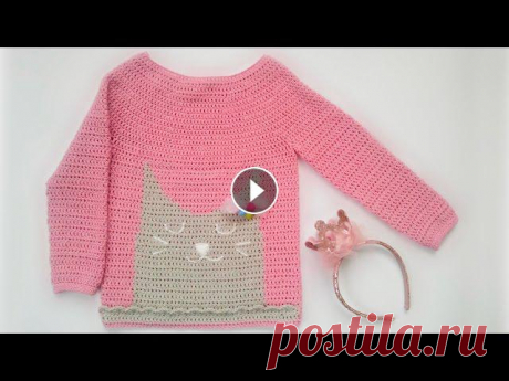 Кофта крючком / Crochet sweater / Jersey de ganchilloВ этом видео вы узнаете как связать детскую кофту крючком. Как сделать свои расчеты для кокетки /...