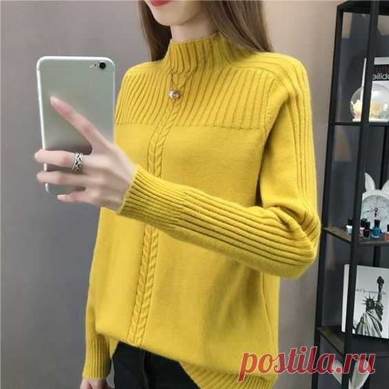 Go-Getter Turtleneck Women Sweater - Yellow / S