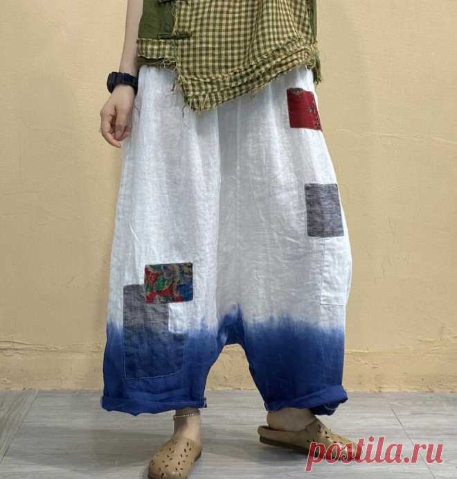 Women Linen white pants Loose Wide Leg Trousers Pants With | Etsy