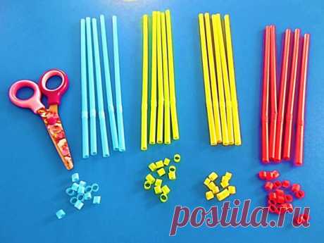Мозаика из коктейльных трубочек — Поделки с детьми