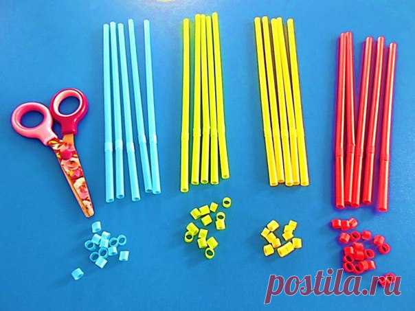 Мозаика из коктейльных трубочек — Поделки с детьми