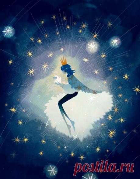 Маленький друг из звездного света, художественный принт Джули В. - INPRNT