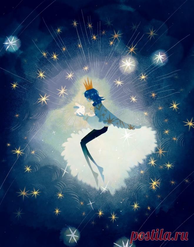 Маленький друг из звездного света, художественный принт Джули В. - INPRNT