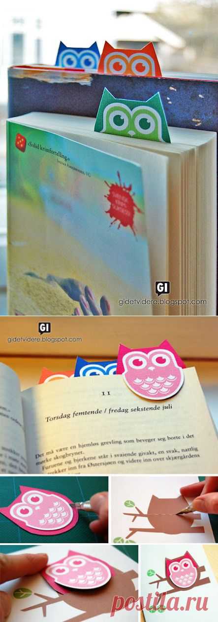Закладки для книг из бумаги. Сова / Закладка для книг, игольницы, пеналы своими руками - фото, мастер классы / Лунтики. Развиваем детей. Творчество и игрушки