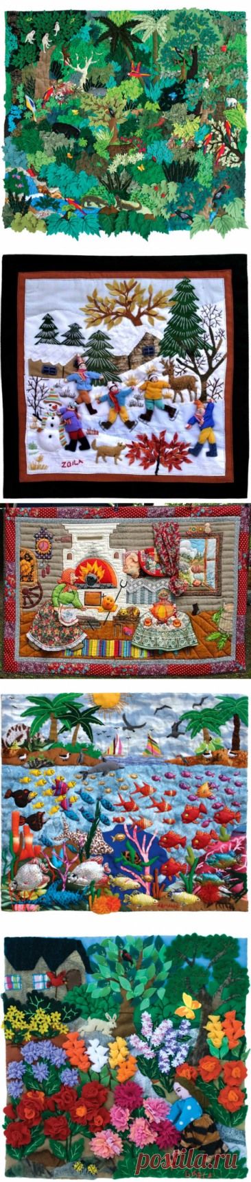 Объемные картины, сшитые из лоскутов — Делаем руками