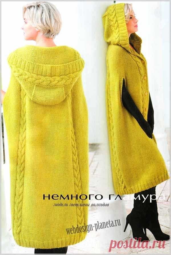 Вязание спицами пальто пончо | Вязание спицами, вязание крючком | Мир вязания