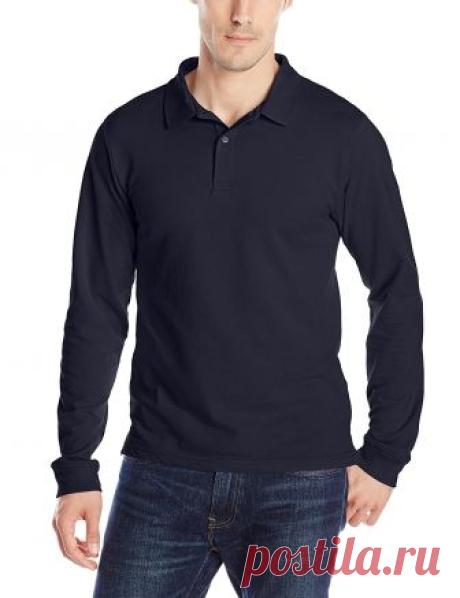 IZOD Uniform Young Men's Long Sleeve Pique Polo, White, Large at Amazon Men’s Clothing store: