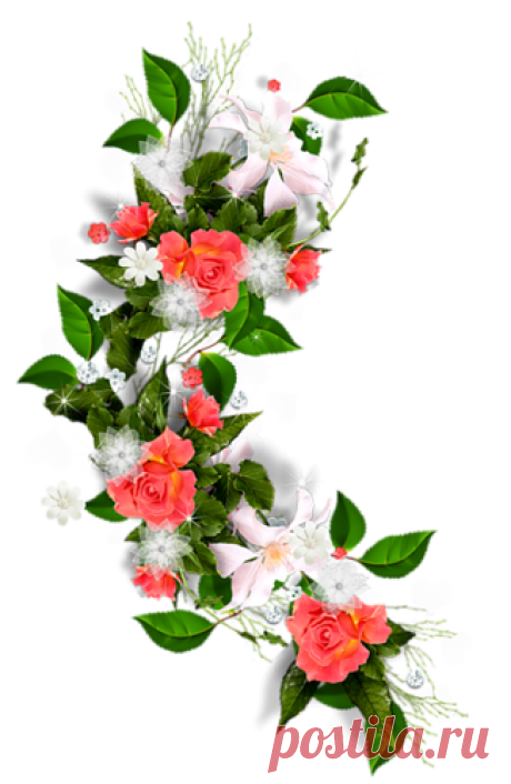 Красивый вертикальный декор *цветочный* png