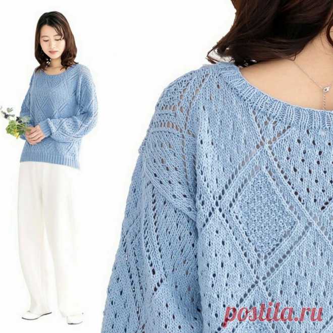 Свитер с ромбами. Выкройка и схема – Paradosik Handmade - вязание для начинающих и профессионалов
