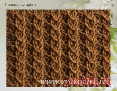 ​Двухсторонний узор спицами Двухсторонний узор спицамиДля образца наберите число петель кратное 5 плюс 2 кромочные. Следует обратить внимание, что на схеме четные ряды нарисованы справа налево.Для упрощения введены следующие сокращения:
Л - лицевая; И - изнаночная петля;
Н - накид; 3Л_П - 3 лицевые...