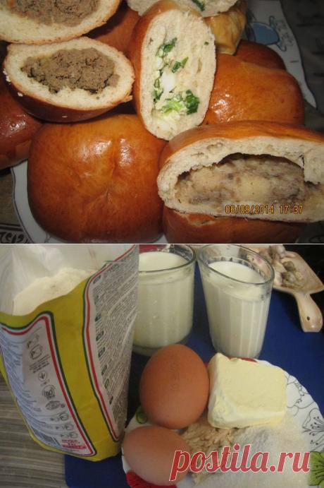Пироги печёные с тремя начинками