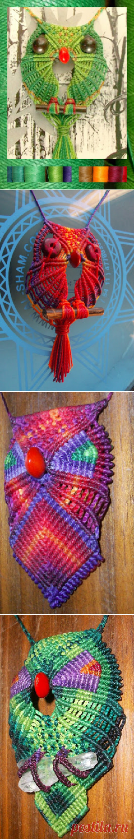 tejido artesanal: Buhos de macrame