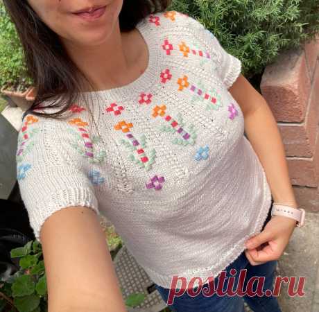 Вязаный спицами топ/пуловер Liko Sweater - Вяжи.ру