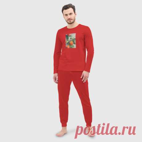 Мужская пижама с лонгсливом хлопок Абрикос арт - купить по цене 3095 руб в интернет-магазине Всемайки, арт 3340375