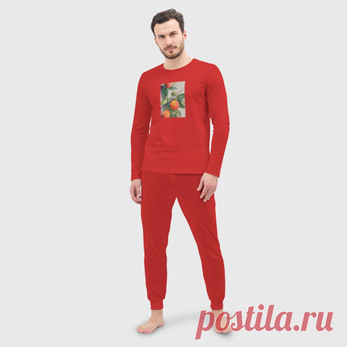 Мужская пижама с лонгсливом хлопок Абрикос арт - купить по цене 3095 руб в интернет-магазине Всемайки, арт 3340375