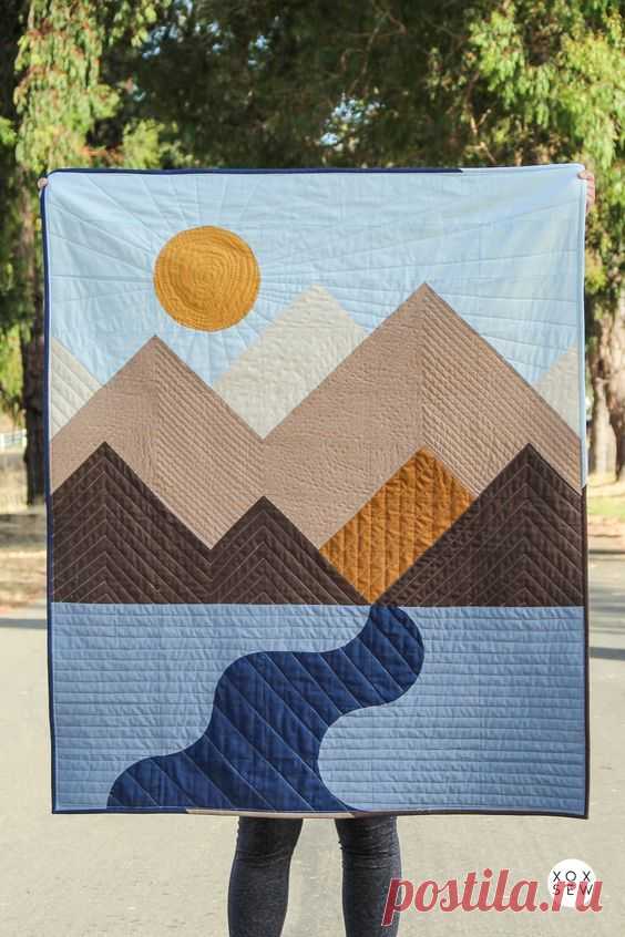 Pattern includes multiple options - Curves or no curves - Bed, Throw and Baby sizes - Fun and fast beginner friendly quilt pattern by XOXSEW.com #modernquilting #quiltpattern #HST #flyinggesse