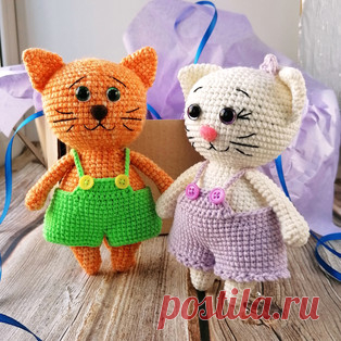 Котик Оливер и кошечка Дейзи амигуруми. Схемы и описания для вязания игрушек крючком! Бесплатный мастер-класс от Веры Кравченко по вязанию котика Оливера и кошечки Дейзи крючком. Высота вязаной игрушки примерно 16 см. Для изготовления т…
