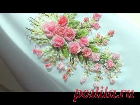 БРАЗИЛЬСКАЯ ВЫШИВКА: РОЗЫ 3 Д | BRAZILIAN EMBROIDERY:ROSE 3 D - YouTube