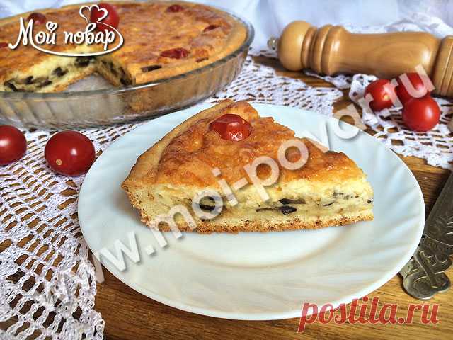 Невероятно вкусный и сытный пирог с грибами и сыром
