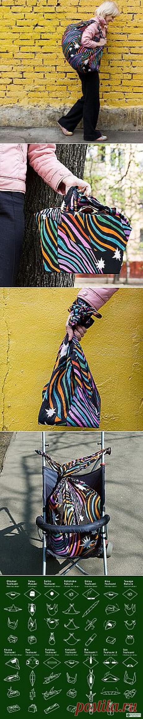 Фуросики как замена пластиковым пакетам / Простые выкройки /