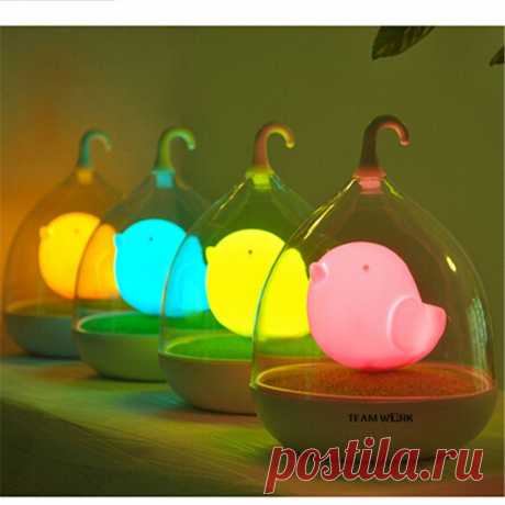 722 милые птицы регулятор голос из светодиодов ночного свет портативный карманный из светодиодов свет лампы ночные огни для ребенка спальня подарок Z166, принадлежащий категории Ночные светильники и относящийся к Лампы и освещение на сайте AliExpress.com | Alibaba Group