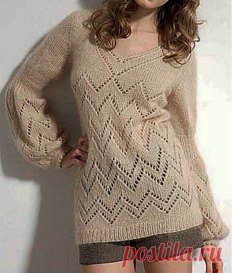 Ажурный пуловер &quot;Мерцание жемчуга&quot;!.