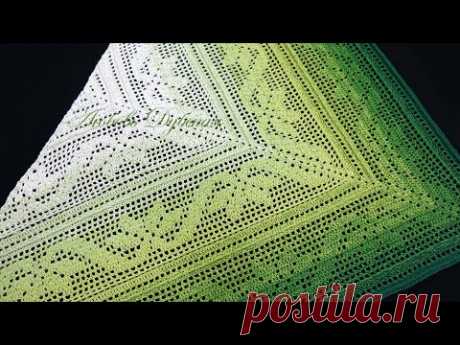 Шаль &quot;Весна&quot;. Мастер класс. Crochet shawl. Master class.