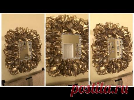 Dollar Tree DIY - 💕 Gold Rose Petal Wall Mirror (Version #2) 💕 - YouTube