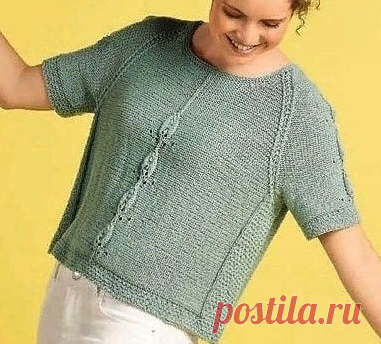 Изнаночная гладь + рельефно-ажурные узоры. Вязание спицами | Марусино рукоделие | Яндекс Дзен