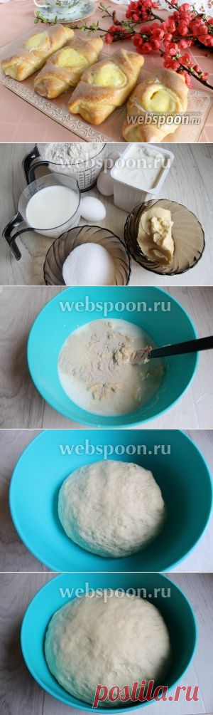 Булочки-кармашки с творогом.