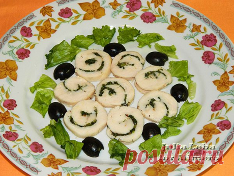 Диетические куриные рулеты с зеленью