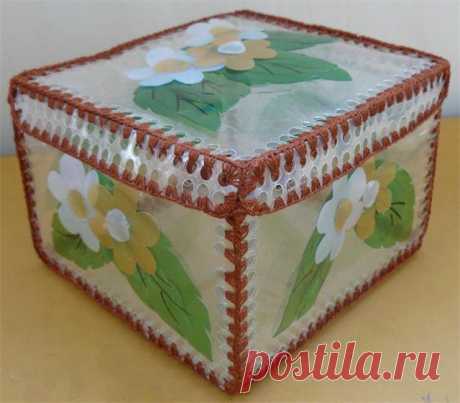 Мастер-класс изготовления шкатулки из пластиковых бутылок.