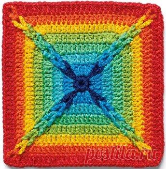 ТОП-10 ярких, блистательных, современных схем любимого всеми бабушкиного квадрата! | Вязалки Веселого Хомяка | Дзен