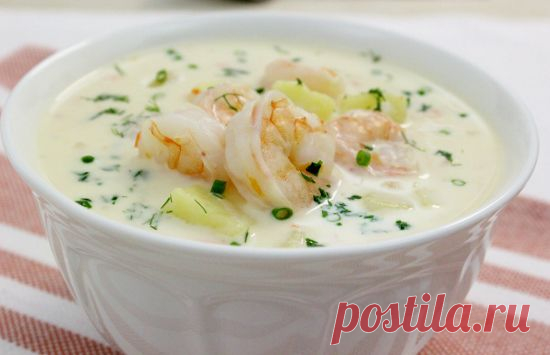 Сырный суп с креветками