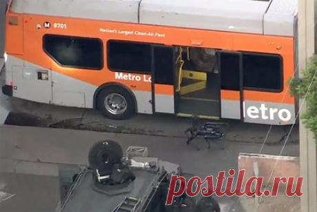 Робопес помог разоружить и задержать преступника. Ранним утром 8 ноября в полицию Лос-Анджелеса поступил звонок с сообщением о вооруженном мужчине в автобусе. Пассажир ночного маршрута сообщил водителю, что у одного из пассажиров с собой оружие. Чтобы избежать возможной перестрелки, полицейские отправили в автобус робопса Boston Dynamics.