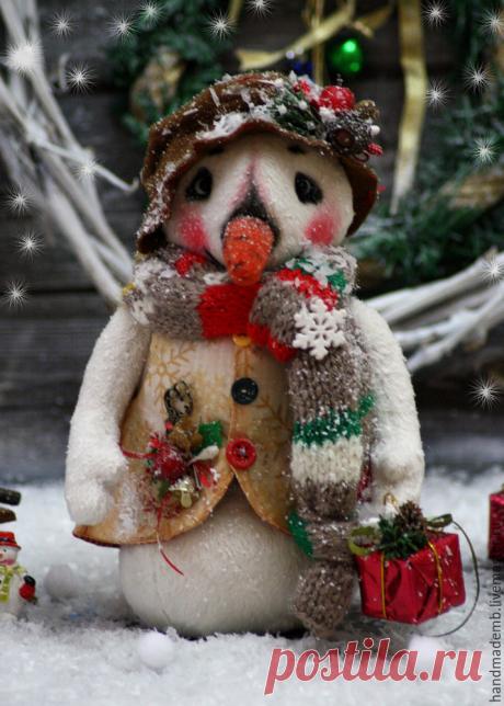 Снеговик в технике Тедди