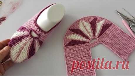 İki Şiş Babet Patik Modeli Yapılışı ✅️ İki Şiş Kolay Patik Modeli ✅️ Knitting Crochet