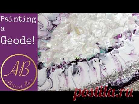 Painting a Geode with ACRYLIC paints!