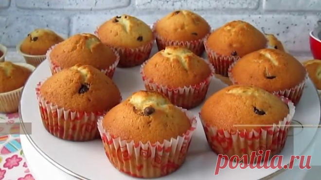 Пышные и вкусные кексы на сметане