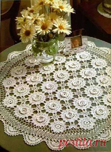 Красивые и необычные салфетки с цветами крючком со схемами | Уют и тепло моего дома