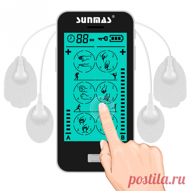 Sunmas Touch Screen 24 Mode 8 Pads 2 Channel Pulse Therapy Guangzhou Medical Apparatus And Instruments