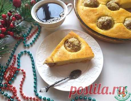 Заливной пирог с мясными фрикадельками – кулинарный рецепт