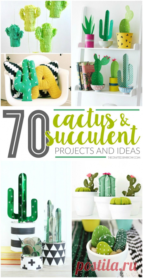 Easy DIY Home Decor Crafts: Cactus and succulents are a hot trend in home deco...