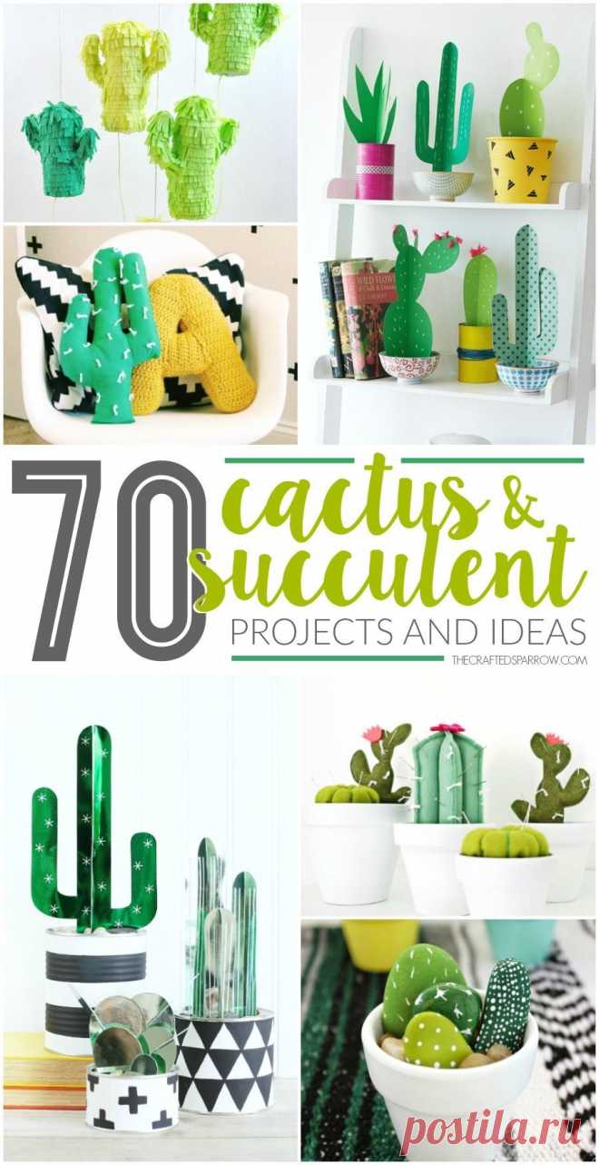 Easy DIY Home Decor Crafts: Cactus and succulents are a hot trend in home deco...