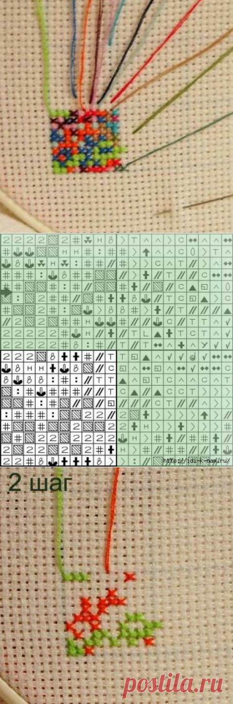 вышивание крестиком методом парковки