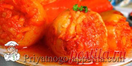 Фаршированный перец рисом и морковью