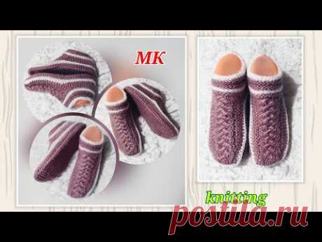 💯 Любителям коротких следков❗МК ⏩ Новым узором, на двух спицах и без шва на подошве 🤗